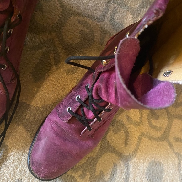 Genuine leather high quality purple lace up roper boots - Picture 9 of 9